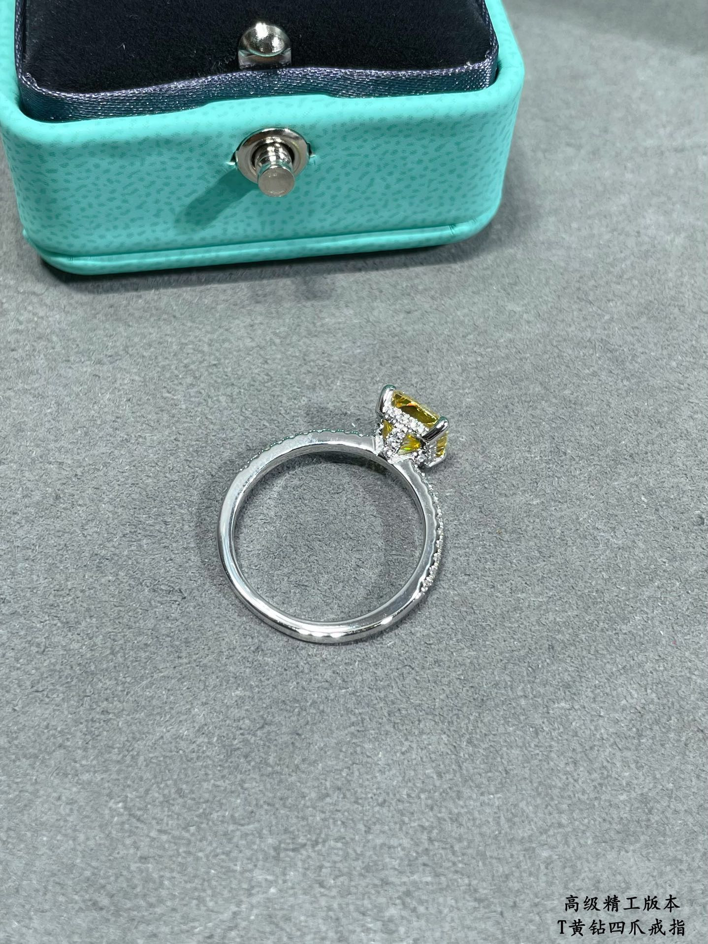 t*f*ny & co. four-prong yellow D1am0nd solitaire ring ag925