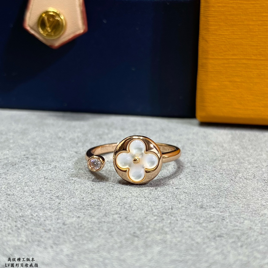 L0vis Vvtt0n Round Mother-of-Pearl Ring