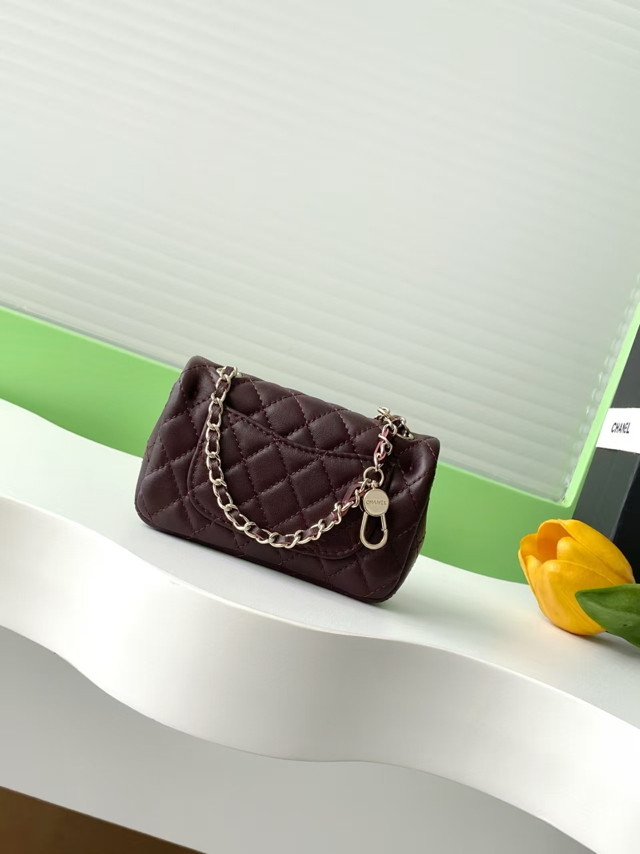 Ch**el classic mini bag with hook 8x12.5x5cm