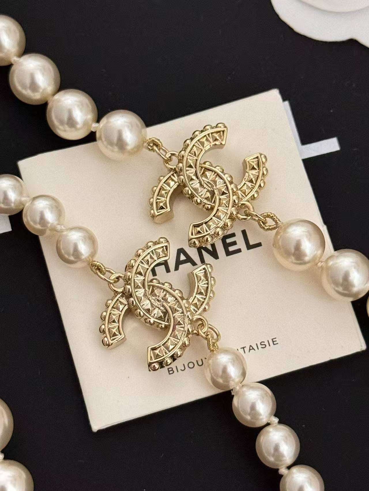 Ch**el Long Pearl Necklace