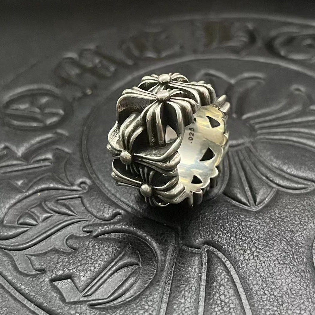 Ch*0me He**ts Cross Ring