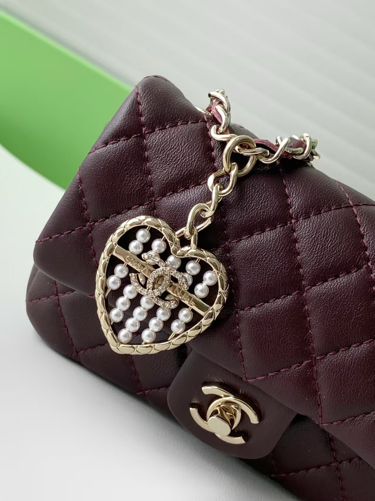 Ch**el classic mini bag with hook 8x12.5x5cm