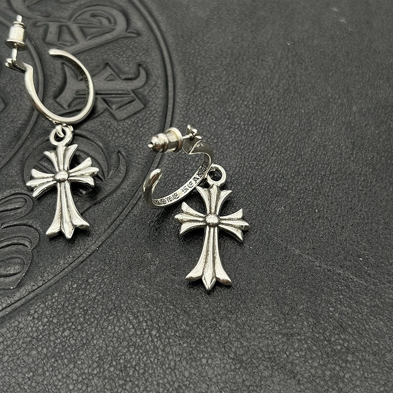 Ch*0me He**ts Cross Earrings