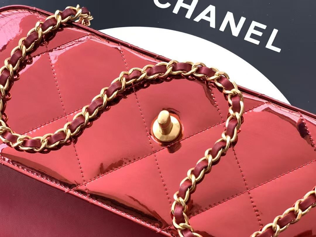 Ch**el Large Flap Bag with Top Handle 12.5x30x5cm