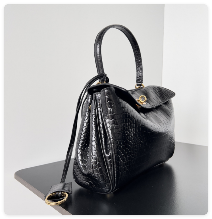 Ba1en*iaga Rodeo Mediun Croc-Embossed Top-Handle Bag 35x23.3x10.9cm