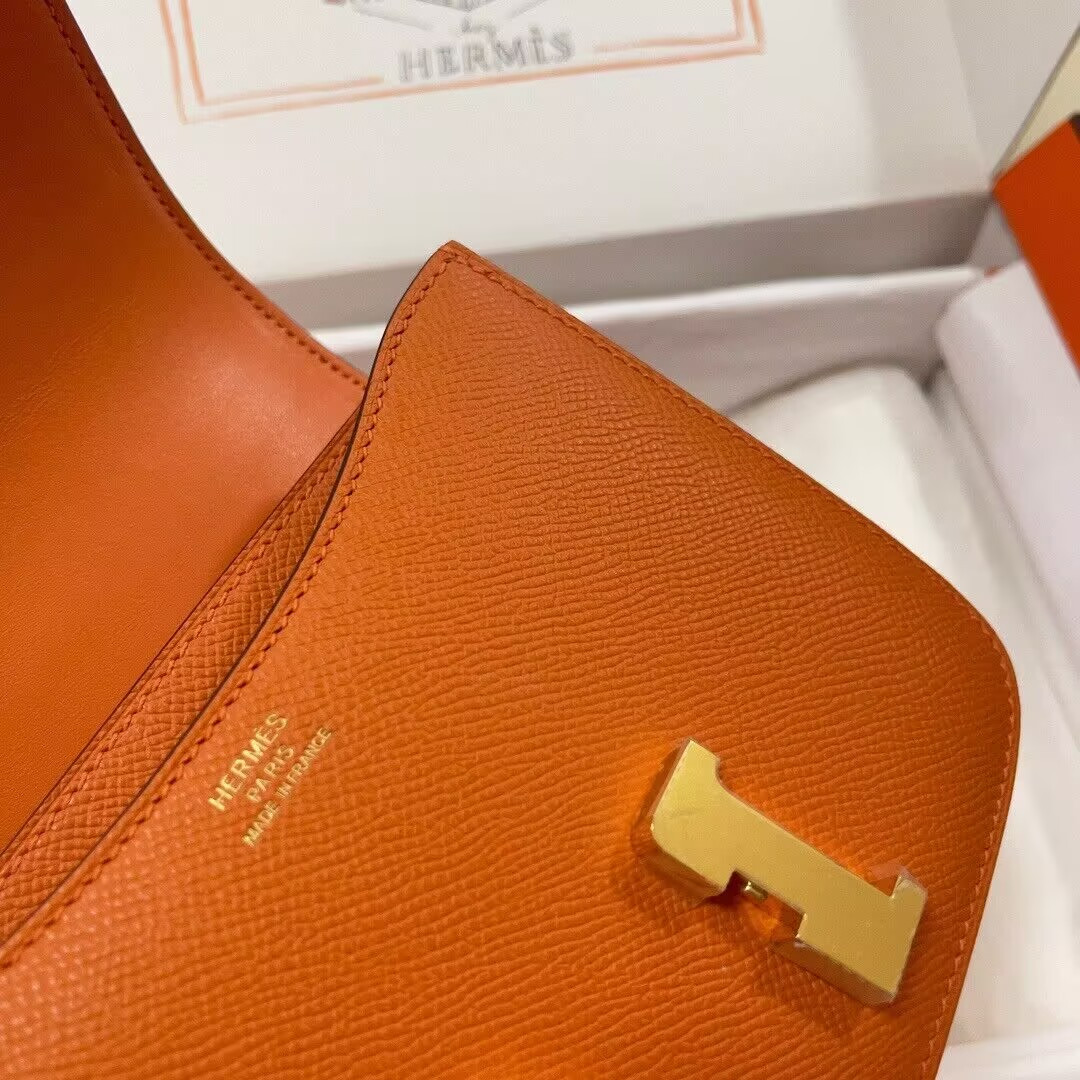 H**me5 Constance 19 Epsom Gold Hardware 7.25" x 6.25" x 2.25"