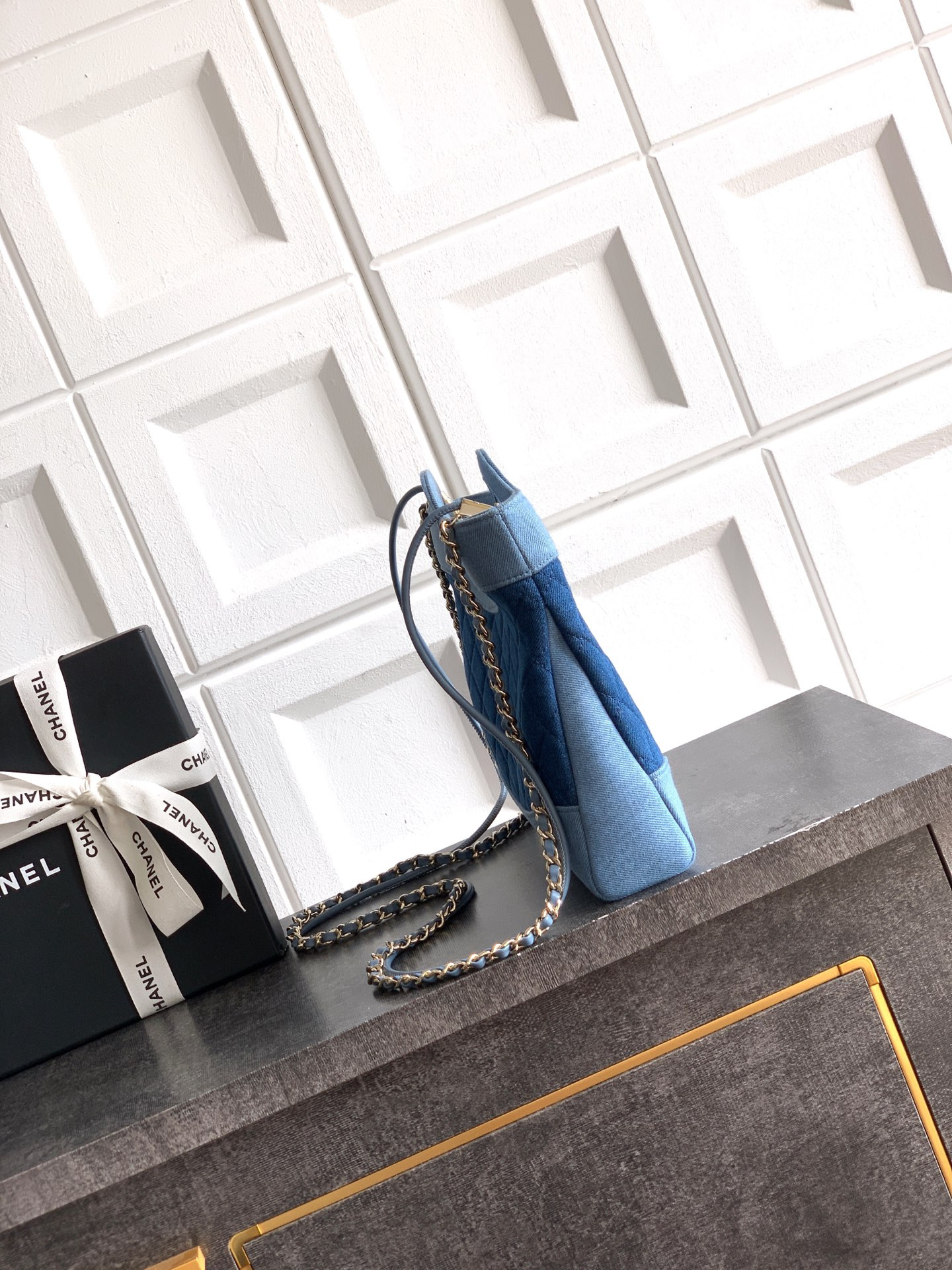 Ch**el 31 mini shopping bag dark blue as4133 22x23x5cm