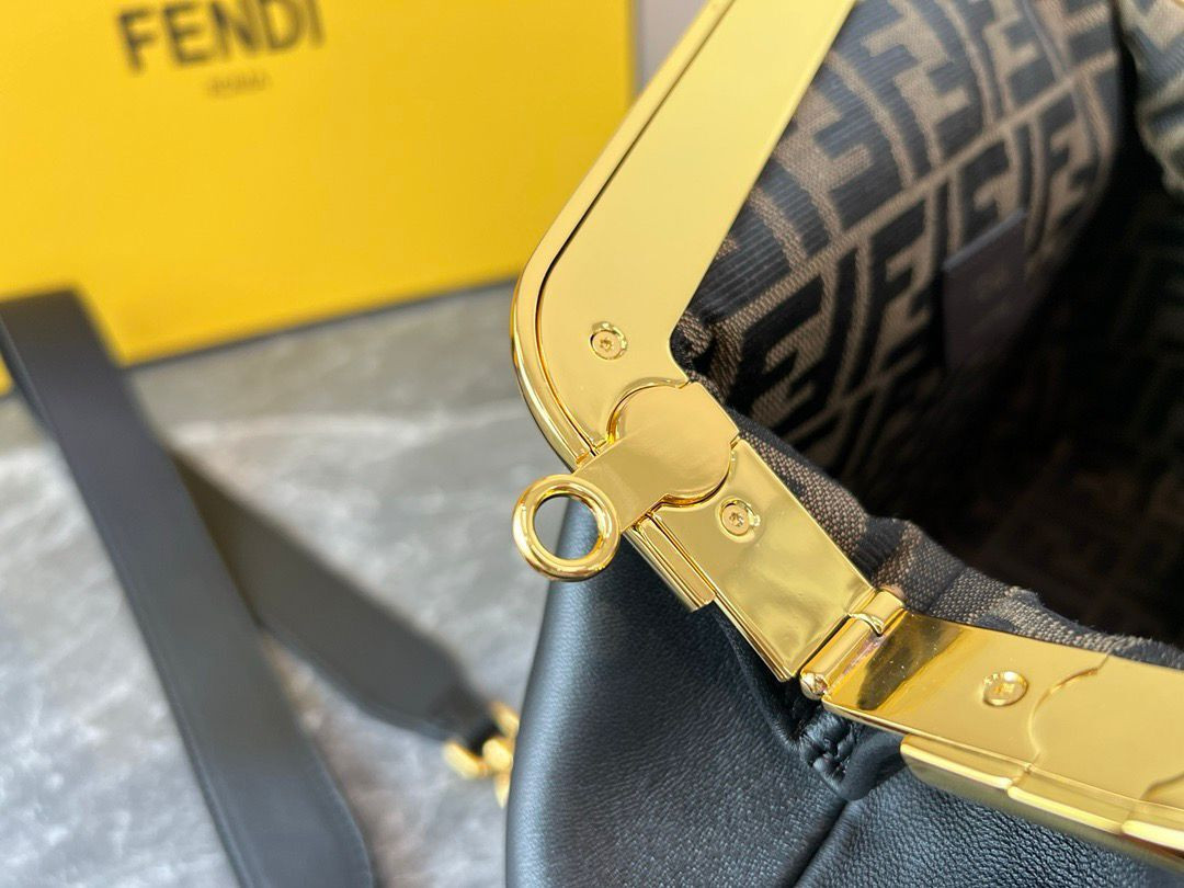 F**di First Small Black leather bag