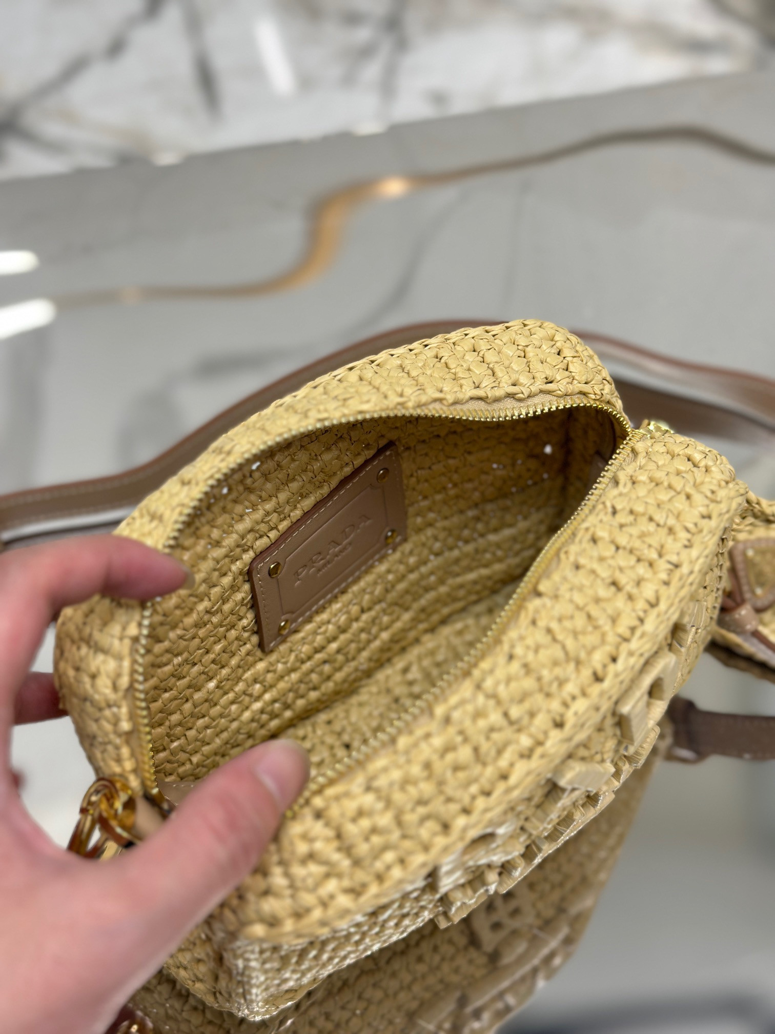 Pra*a Crochet Pra*a Brique bag Color  Natural