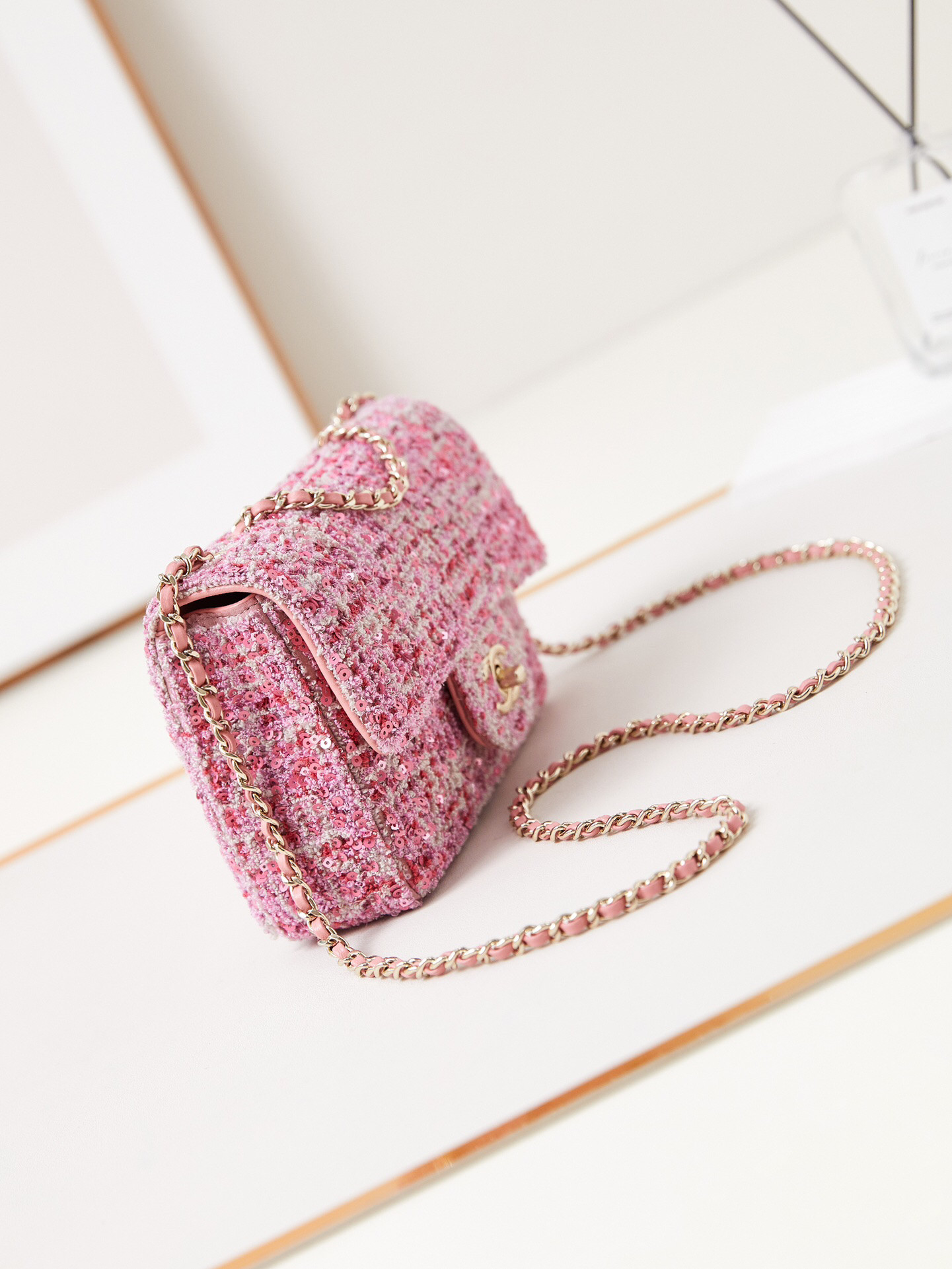 Ch**el Mini CF Rose Gold Hardware 20x15x7cm