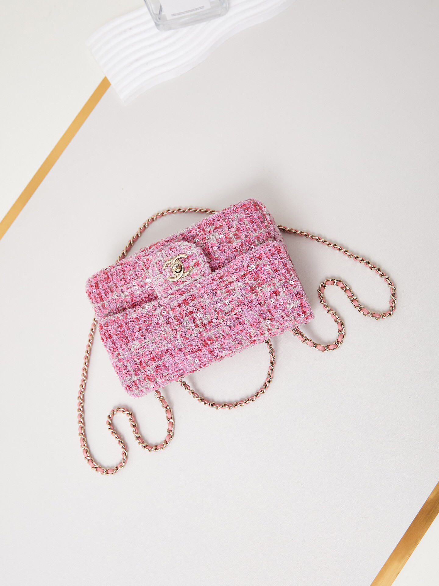Ch**el Mini CF Rose Gold Hardware 20x15x7cm