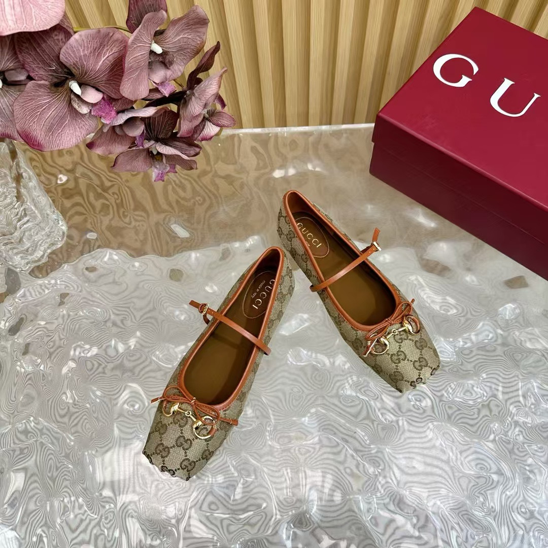 UA Gvc*1 Horsebit GG canbas Ballet Flats