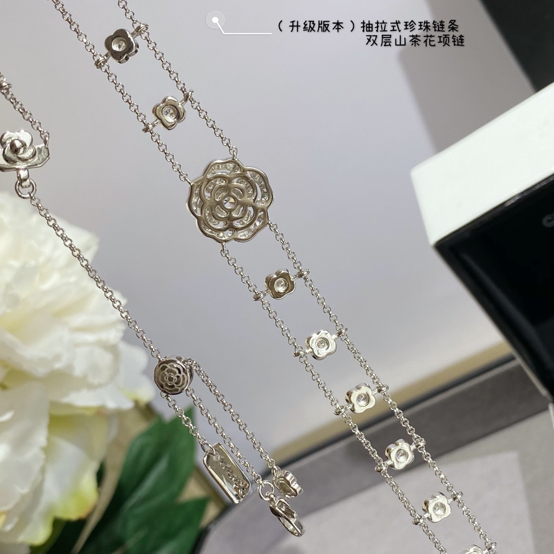 Ch**el Double Camellia Necklace