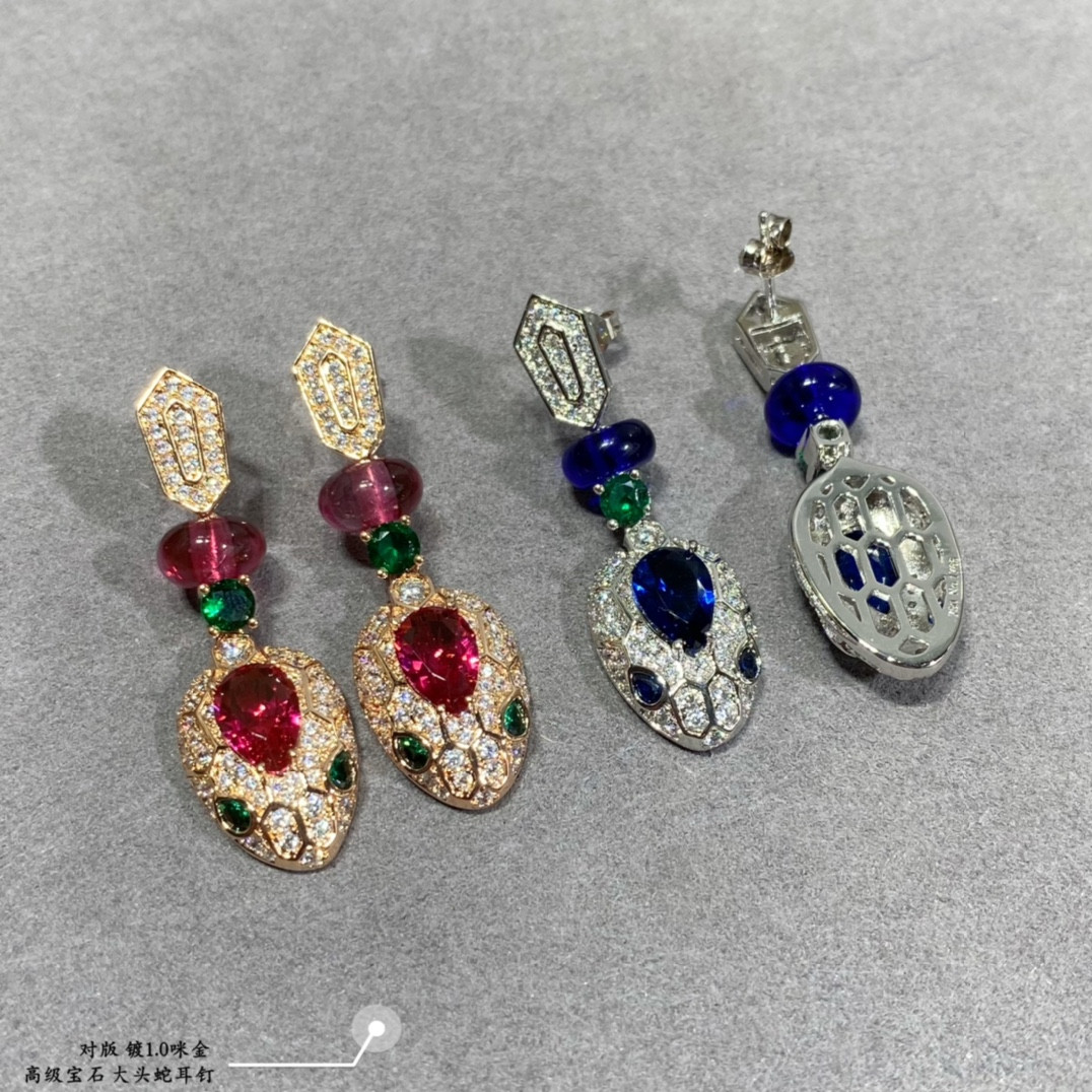 Bv1g*ai Big Head Snake Earrings