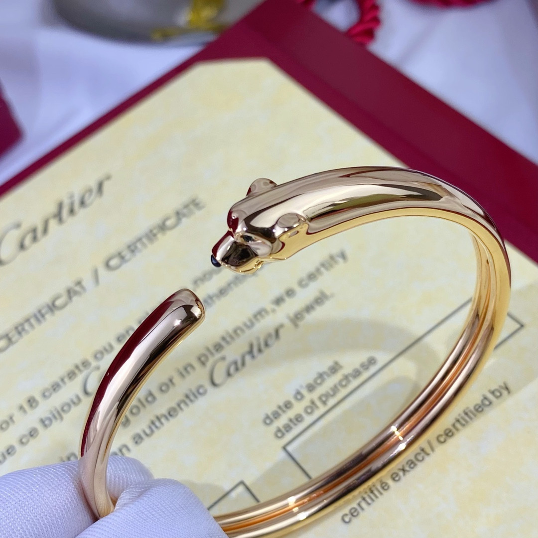 Ca*t1er Slim Polished Leopard Bracelet  16-17