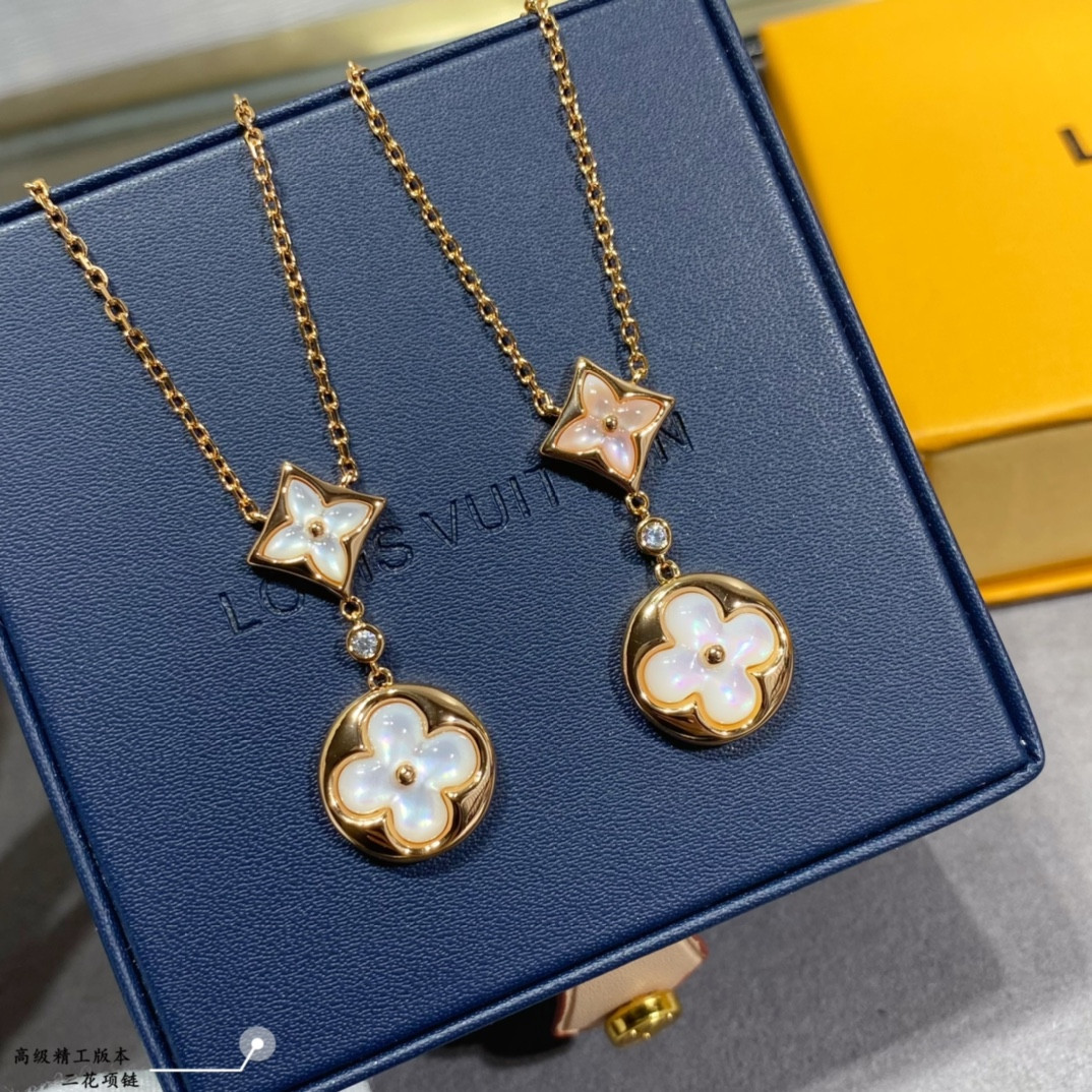 L0vis Vvtt0n Two-Flower Mandarin Duck Necklace