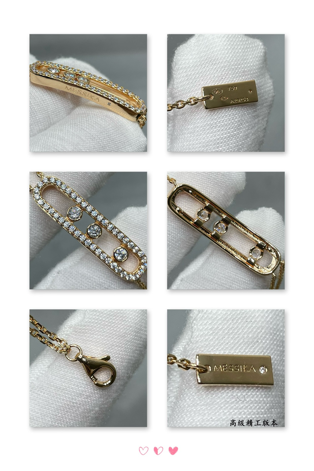 Mes1kaa double layer full d1am0nd moving bracelet