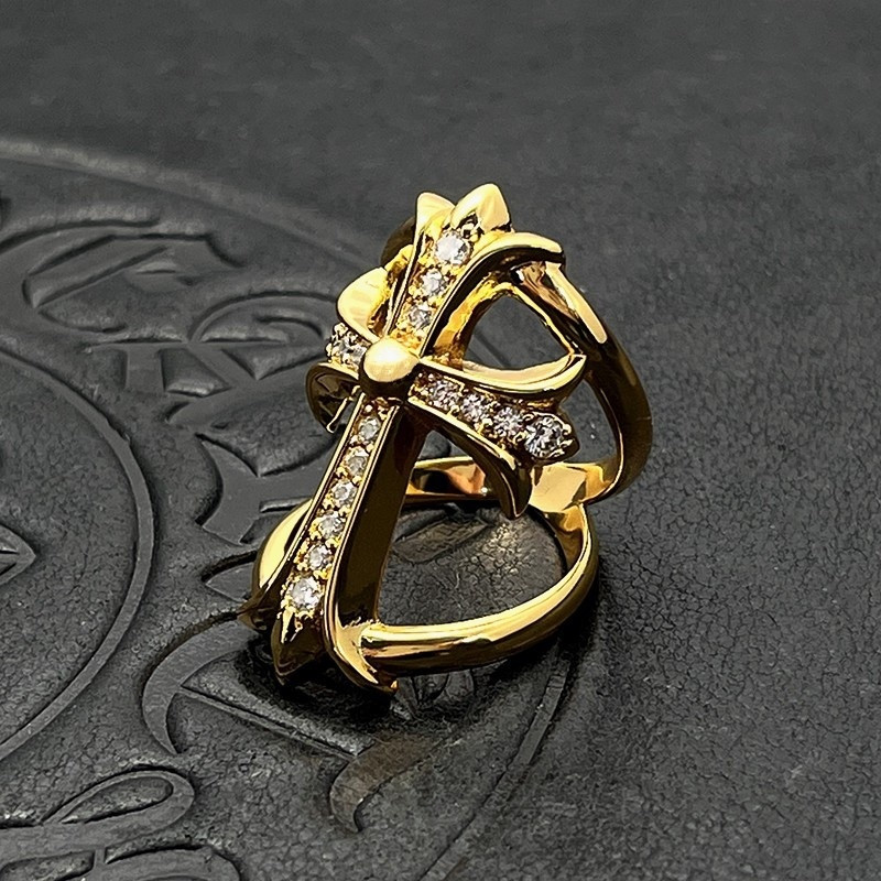Ch*0me He**ts Cross Cutout Ring