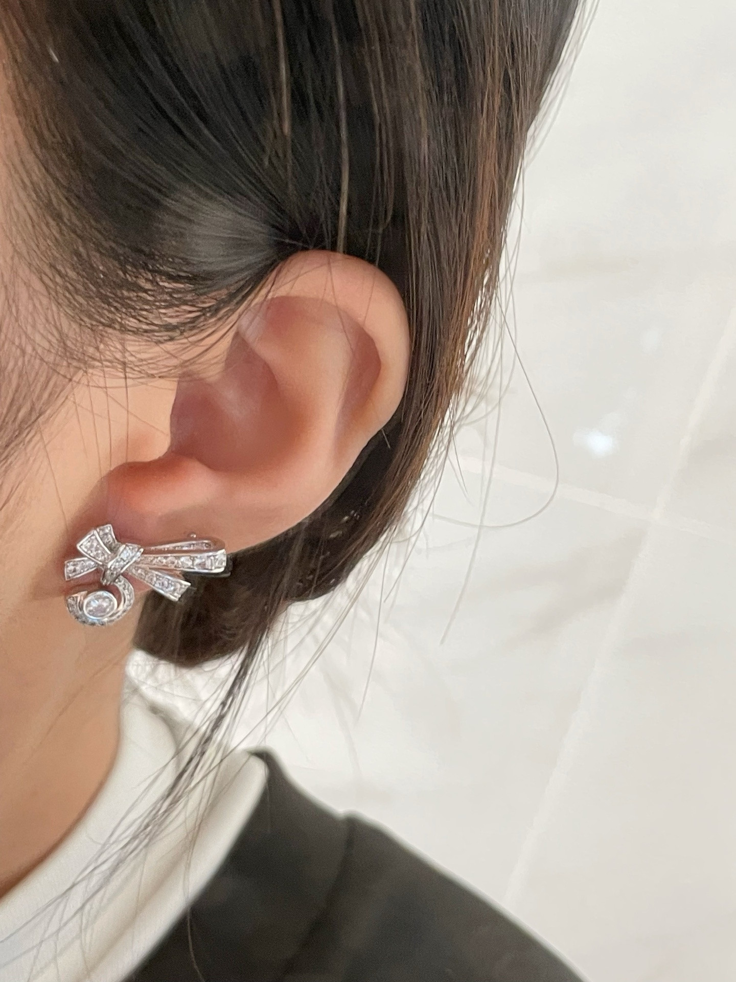 t*f*ny & co. D1am0nd-encrusted butterfly stud earrings