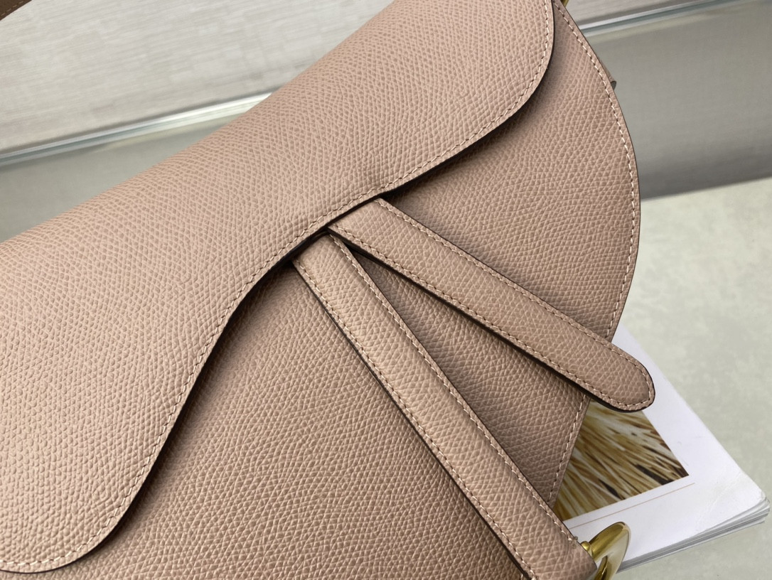 D10r Saddle Bag Warm Taupe Grained Calfskin 25.5x20x6.5cm