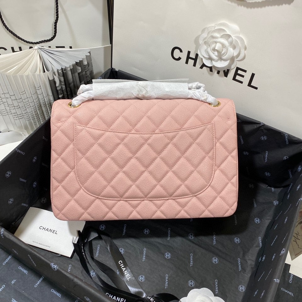 Ch**el Classic Flap Jumbo 30cm CF Pink Gold 7.6 × 11.7 × 3.9 in