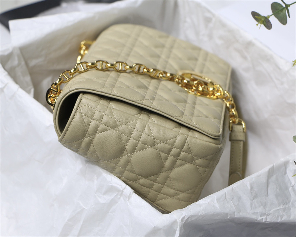 LARGE D10r CARO BAG Beige S*pple Cannage Calfskin 29 x 18 x 10 cm