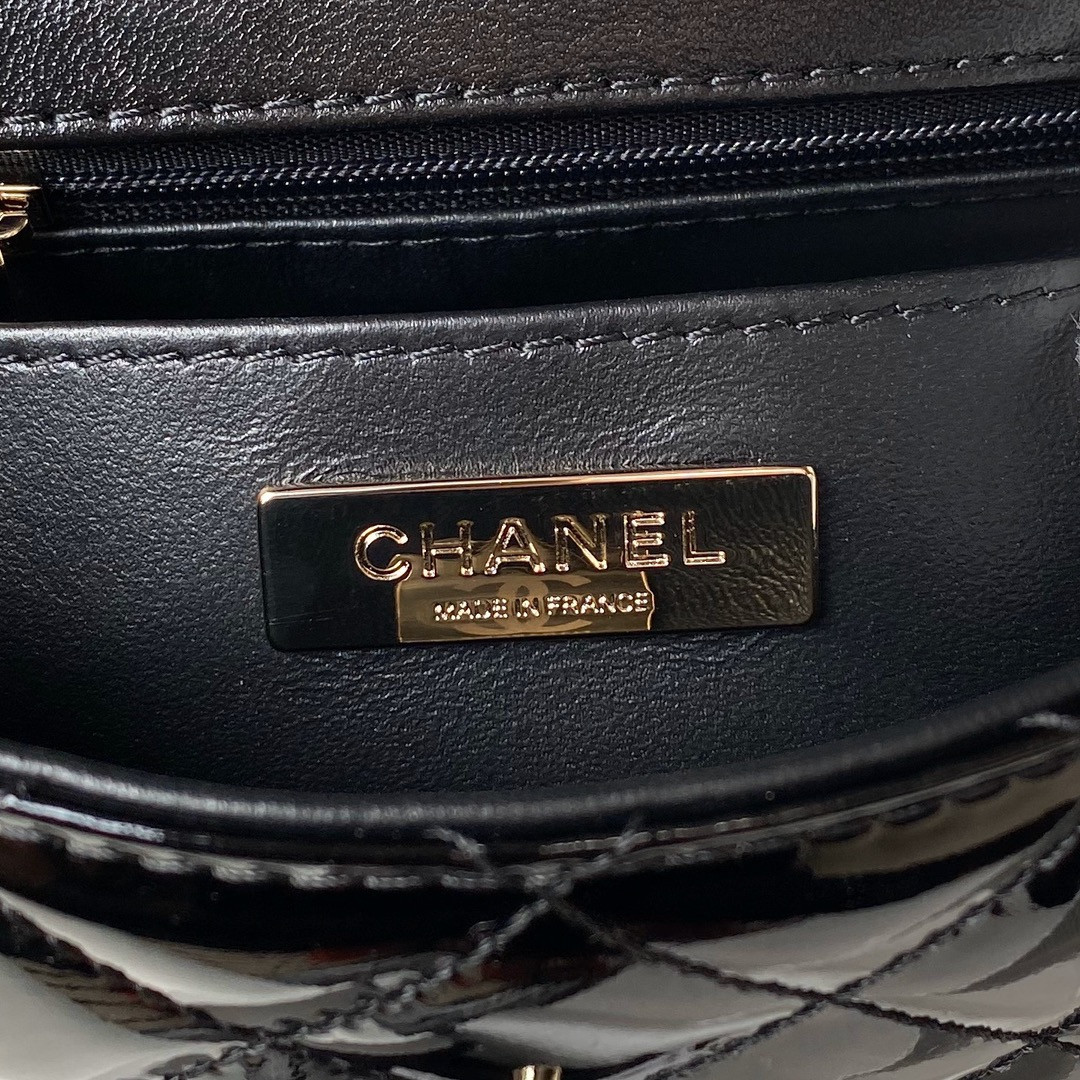 Ch**el MINI FLAP BAG & STAR COIN PURSE BLACK  5.9 × 7.8 × 2.5 in