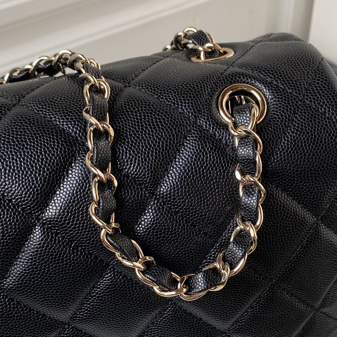 Ch**el CLASSIC FLAP BLACK 28x38x12cm