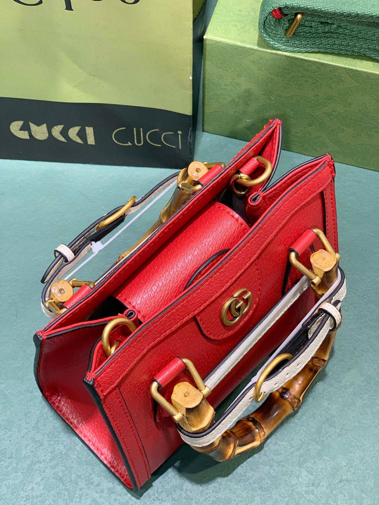 Gvc*1 DIANA MINI TOTE BAG Red 20W x 16H x 10D CM