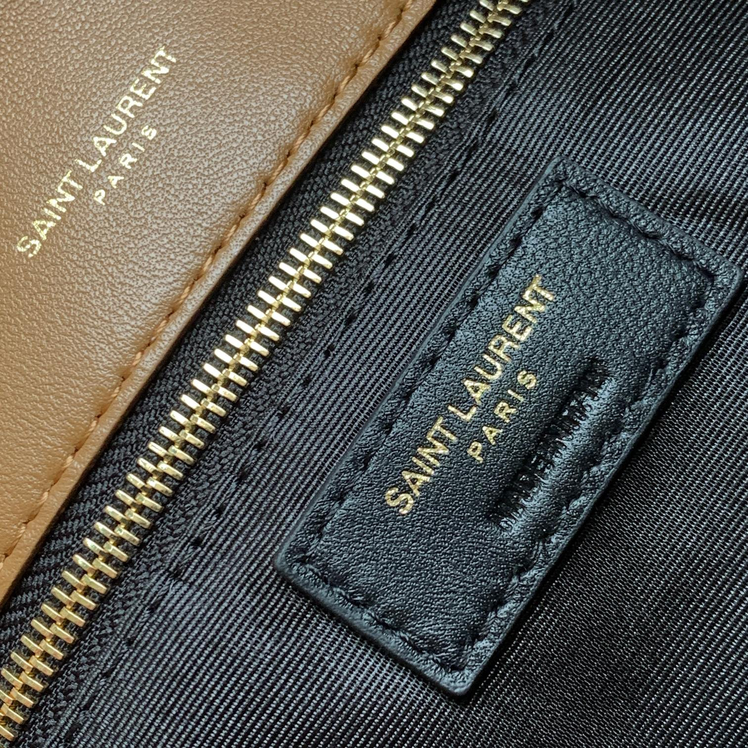 Y51 PUFFER MEDIUM IN NAPPA LEATHER BROWN 13.7 X 9 X 5.3 INCHES