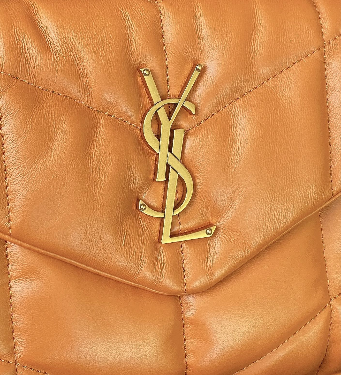 Y51 PUFFER SMALL IN NAPPA LEATHER ORANGE 11.4 X 6.6 X 4.3 INCHES