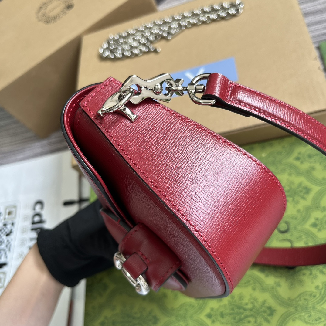 Gvc*1 HORSEBIT 1955 MINI SHOULDER BAG RED 7.7"W x 5-3.1"H x 2.4-1.2"D