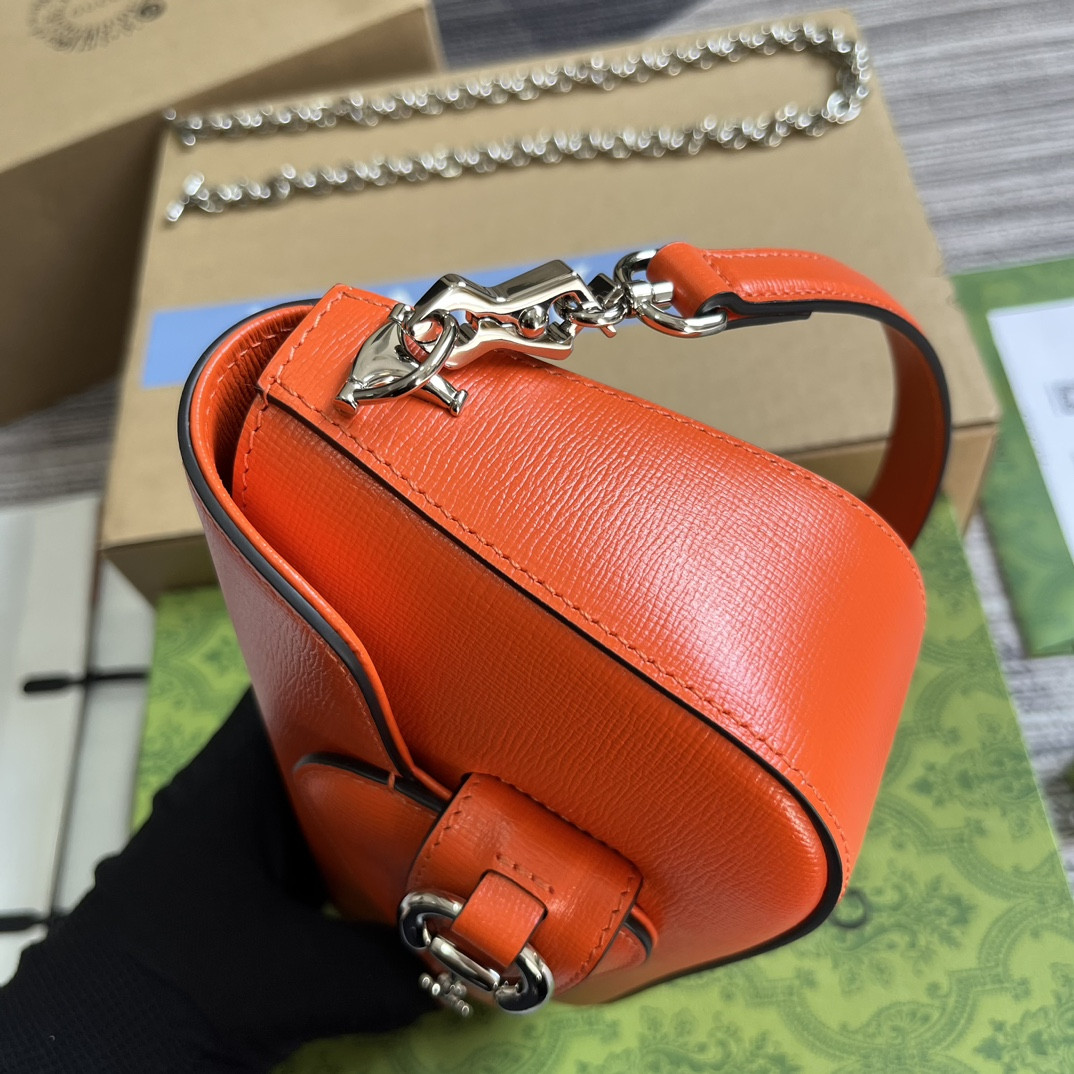 Gvc*1 HORSEBIT 1955 MINI SHOULDER BAG ORANGE 7.7"W x 5-3.1"H x 2.4-1.2"D