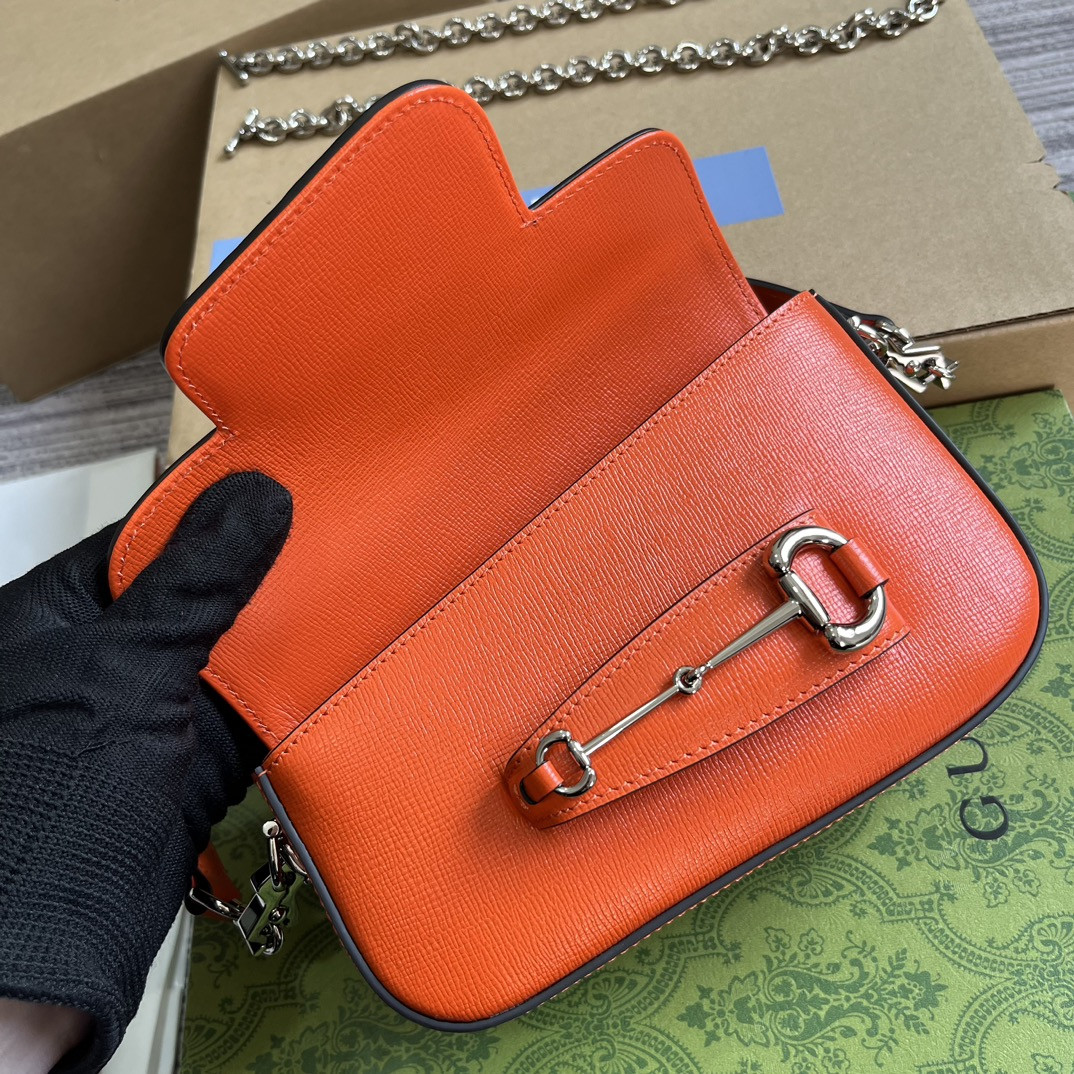 Gvc*1 HORSEBIT 1955 MINI SHOULDER BAG ORANGE 7.7"W x 5-3.1"H x 2.4-1.2"D