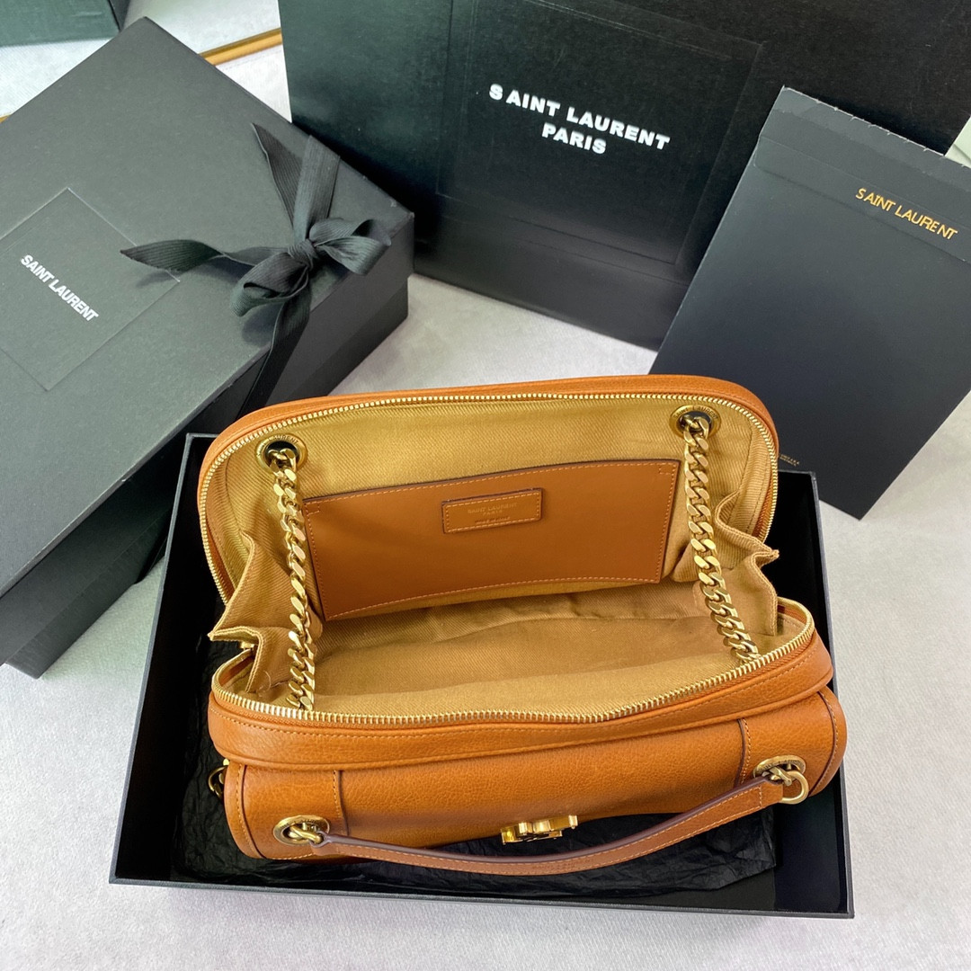 Y51 NIKI MEDIUM IN VINTAGE LEATHER ORANGE 11 X 7.8 X 3.3 INCHES