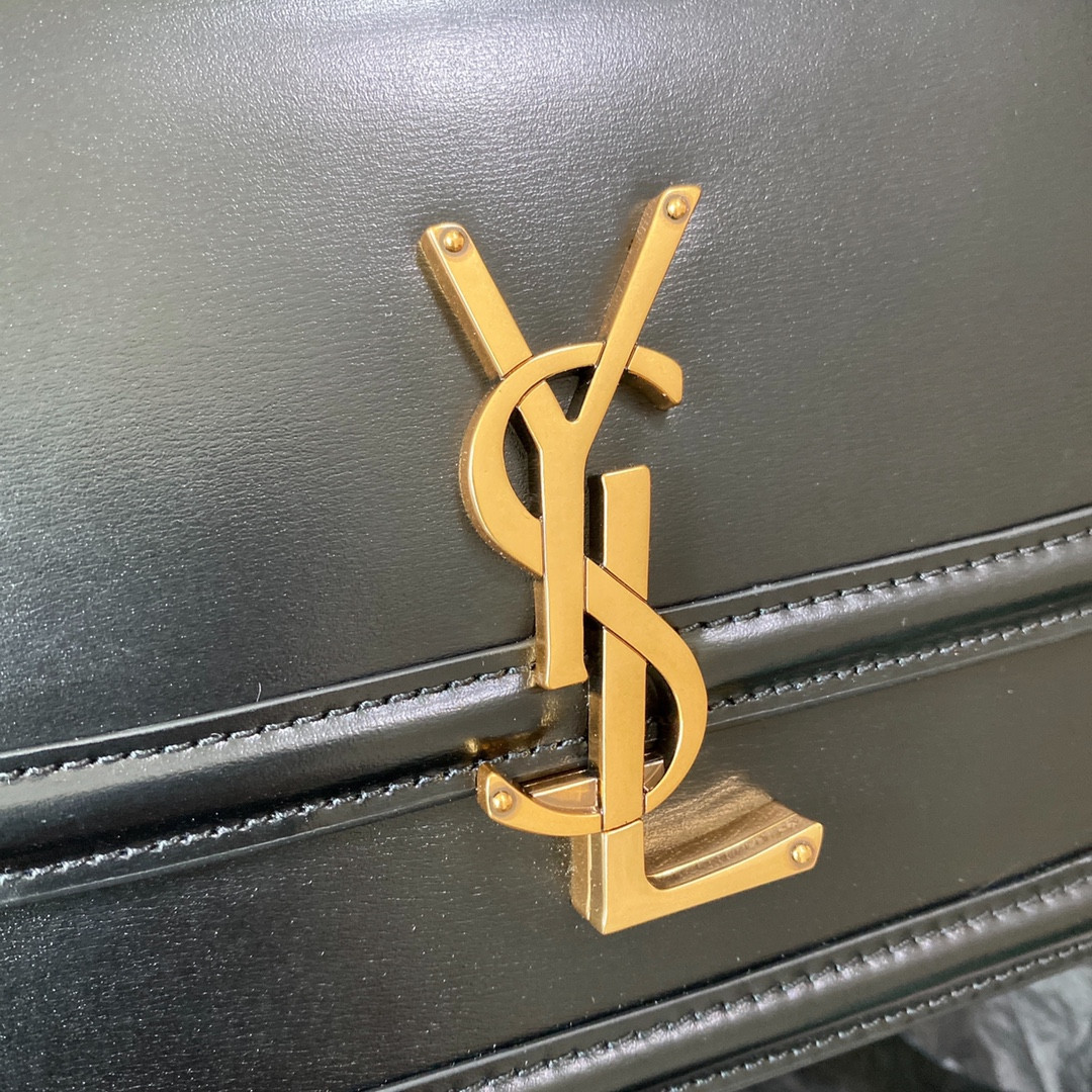 Y51 SOLFERINO SMALL SATCHEL IN BOX Sa1nt Lau*nt BLACK 7.4 X 5.1 X 1.9 INCHES