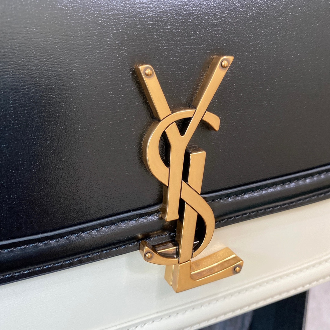 Y51 SOLFERINO SMALL SATCHEL IN BOX Sa1nt Lau*nt BLACK 7.4 X 5.1 X 1.9 INCHES