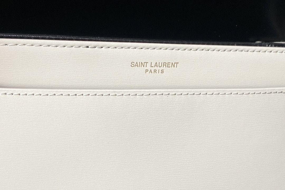 Y51 SOLFERINO MEDIUM SATCHEL IN BOX Sa1nt Lau*nt black white 9.1 X 6.3 X 2.4 INCHES
