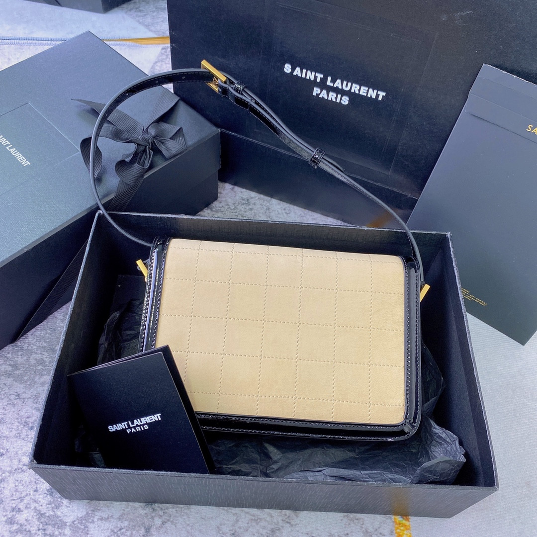 Y51 SOLFERINO MEDIUM SATCHEL IN BOX Sa1nt Lau*nt 9.1 X 6.3 X 2.4 INCHES