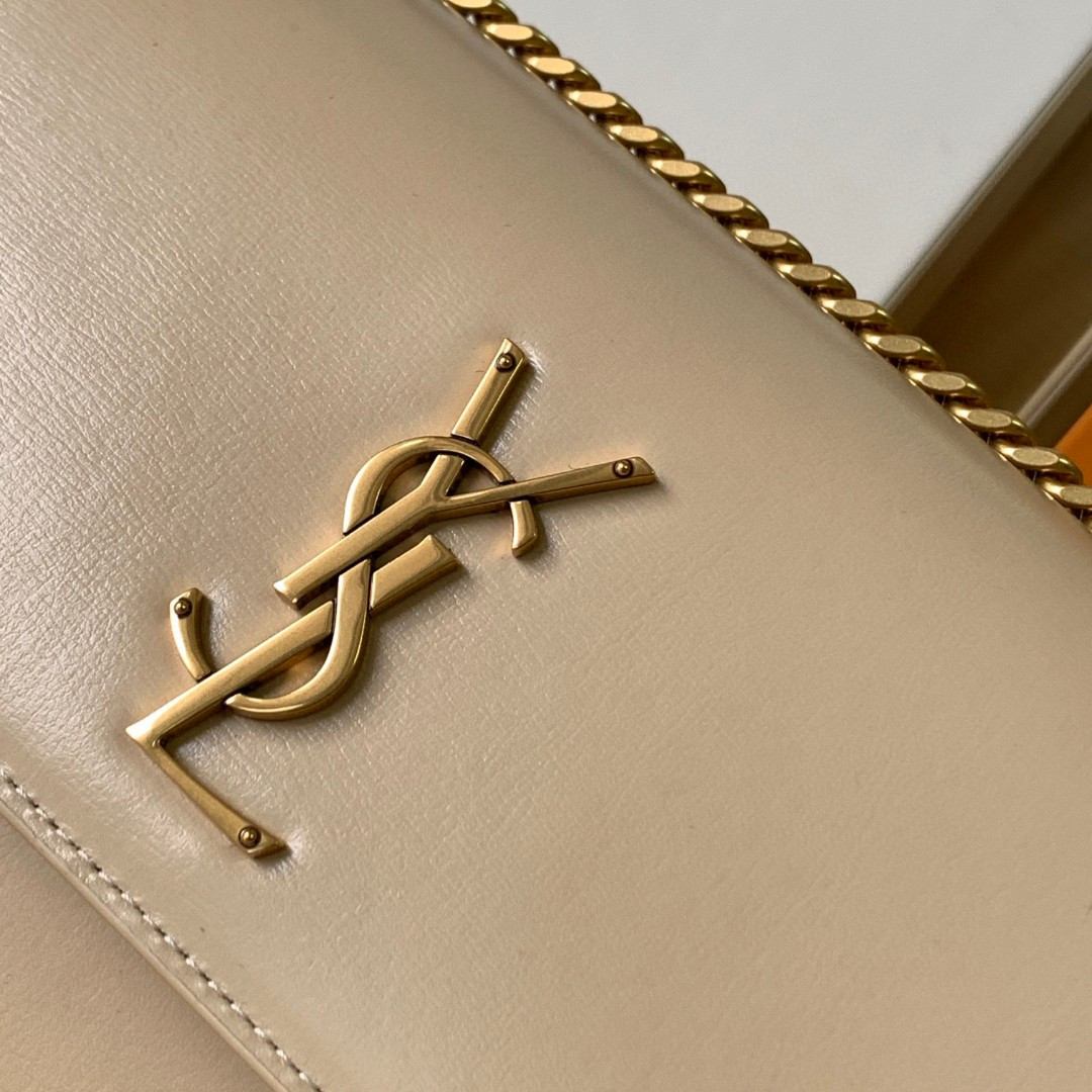 Y51 SUNSET MEDIUM IN COATED-BARK LEATHER BEIGE 8 X 6.2 X 2.5 INCHES