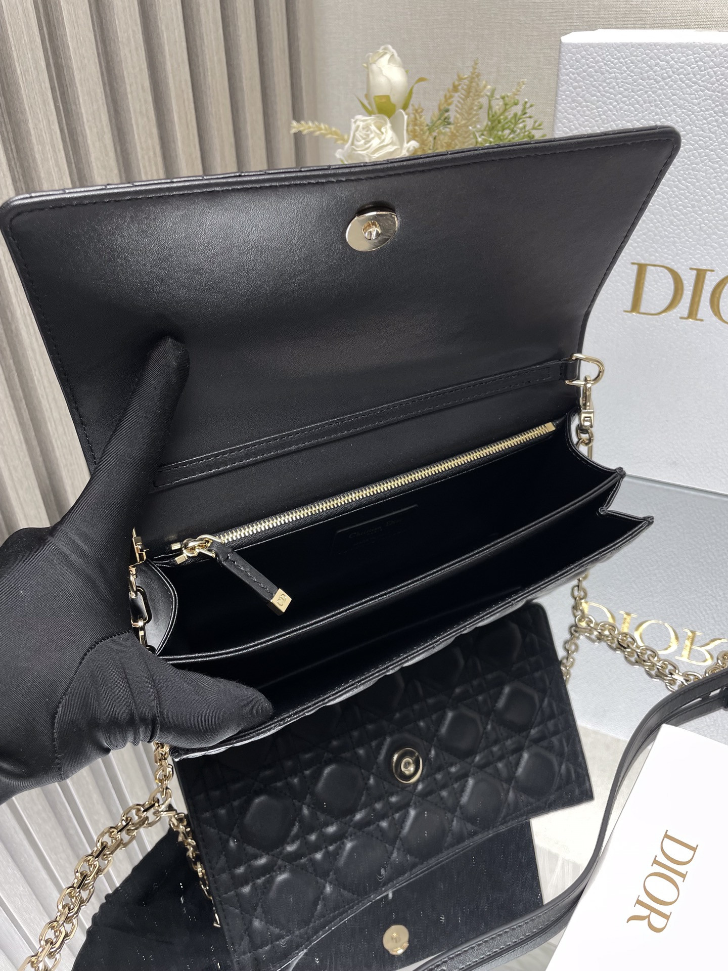 My D10r Top Handle Bag Black 9.5 x 5.5 x 3 inches