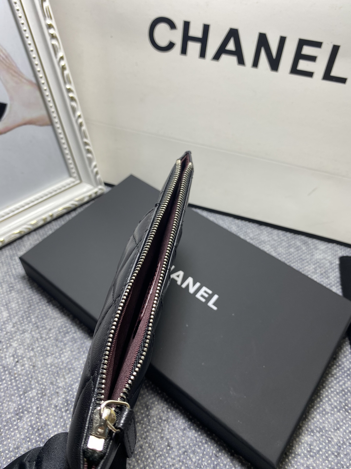 Ch**el LONG ZIPPED WALLET 19-11cm