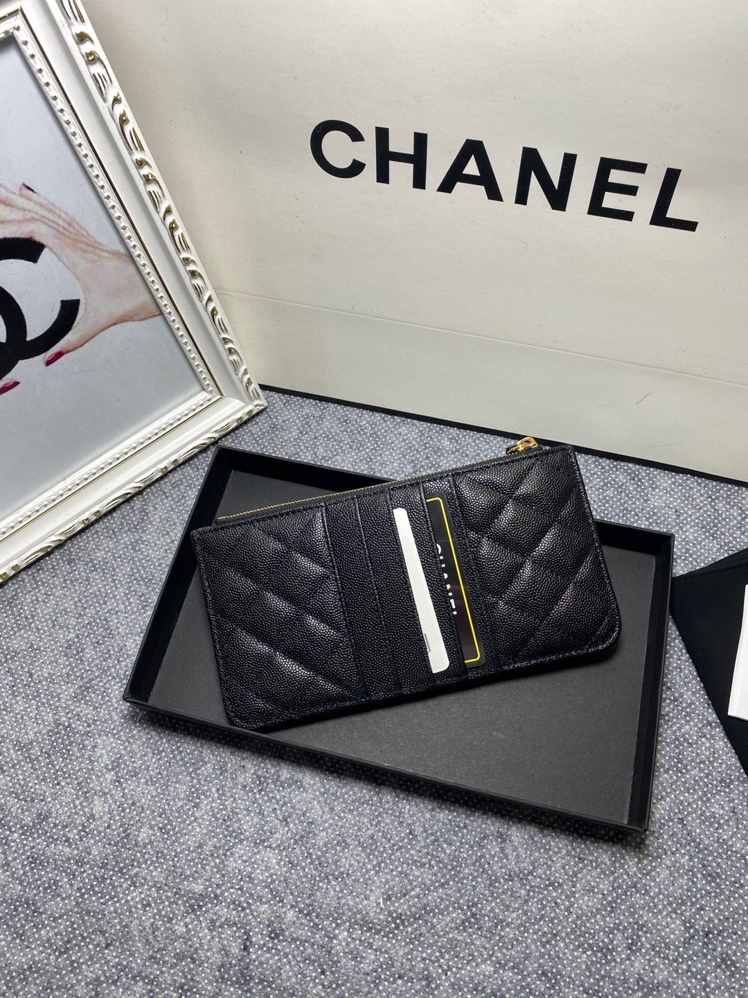 Ch**el LONG ZIPPED WALLET 19-11cm