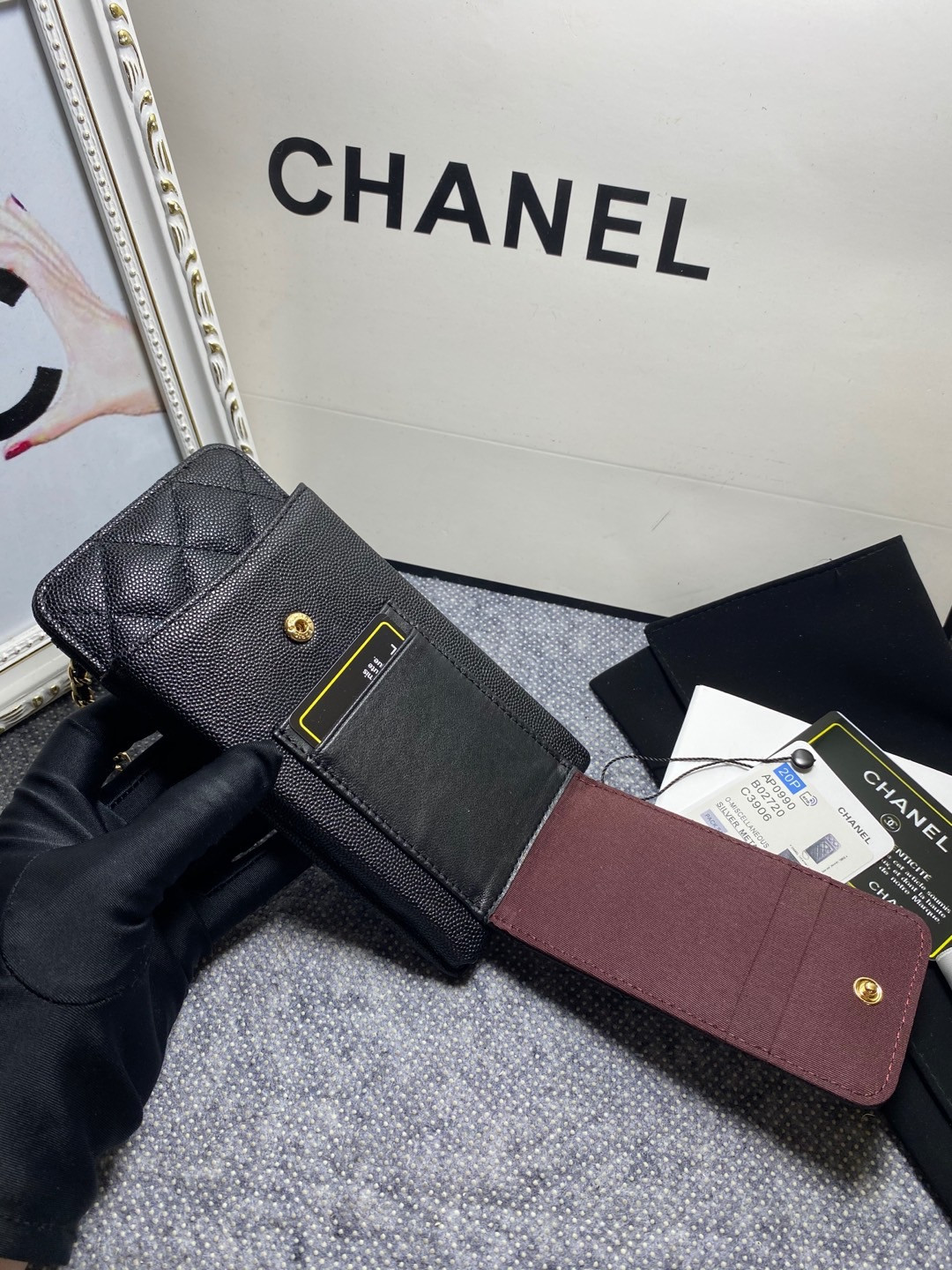 Ch**el LONG ZIPPED WALLET 19-11cm
