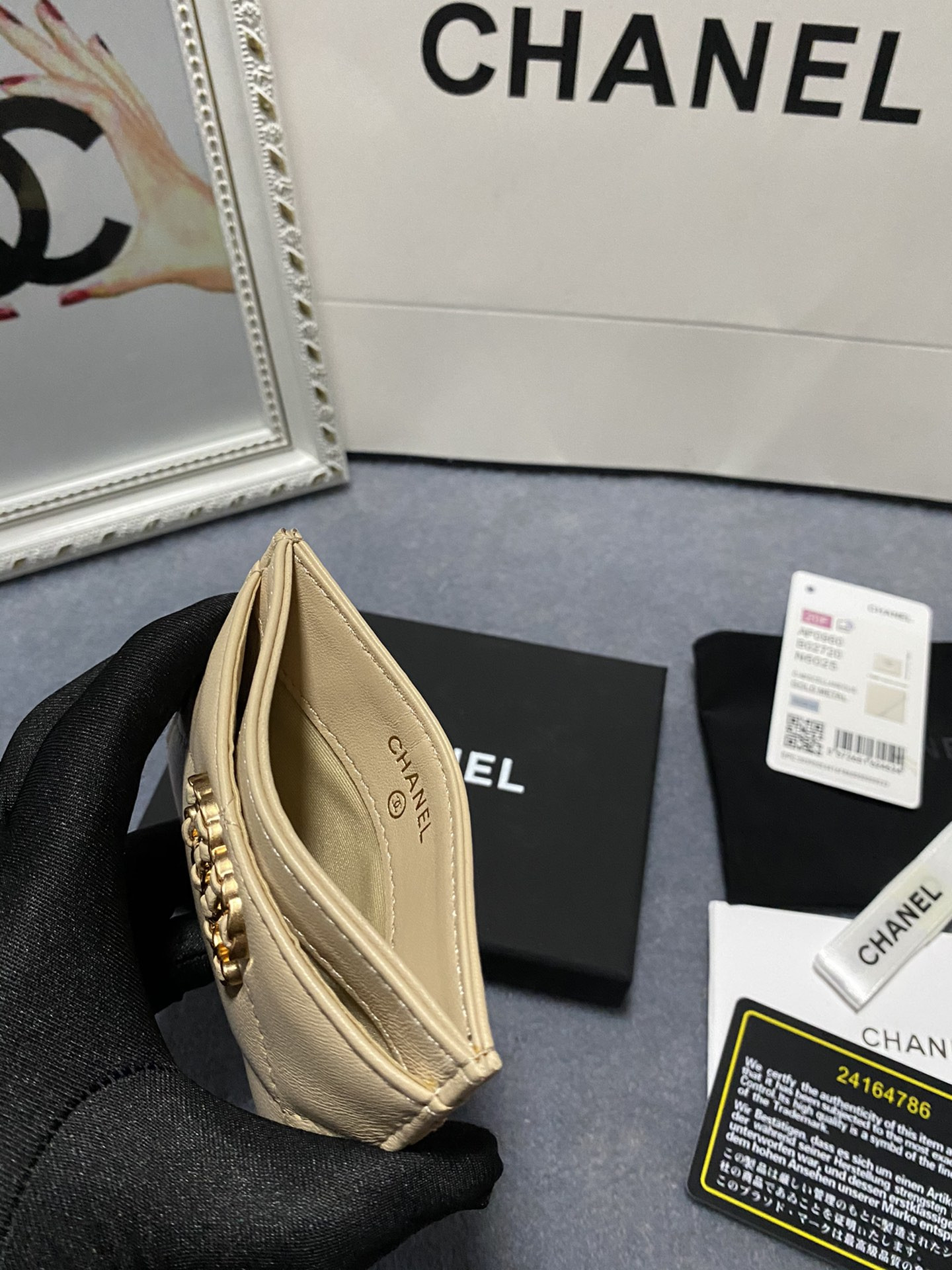 Ch**el CARD HOLDER 11.2×7.5×0.5cm