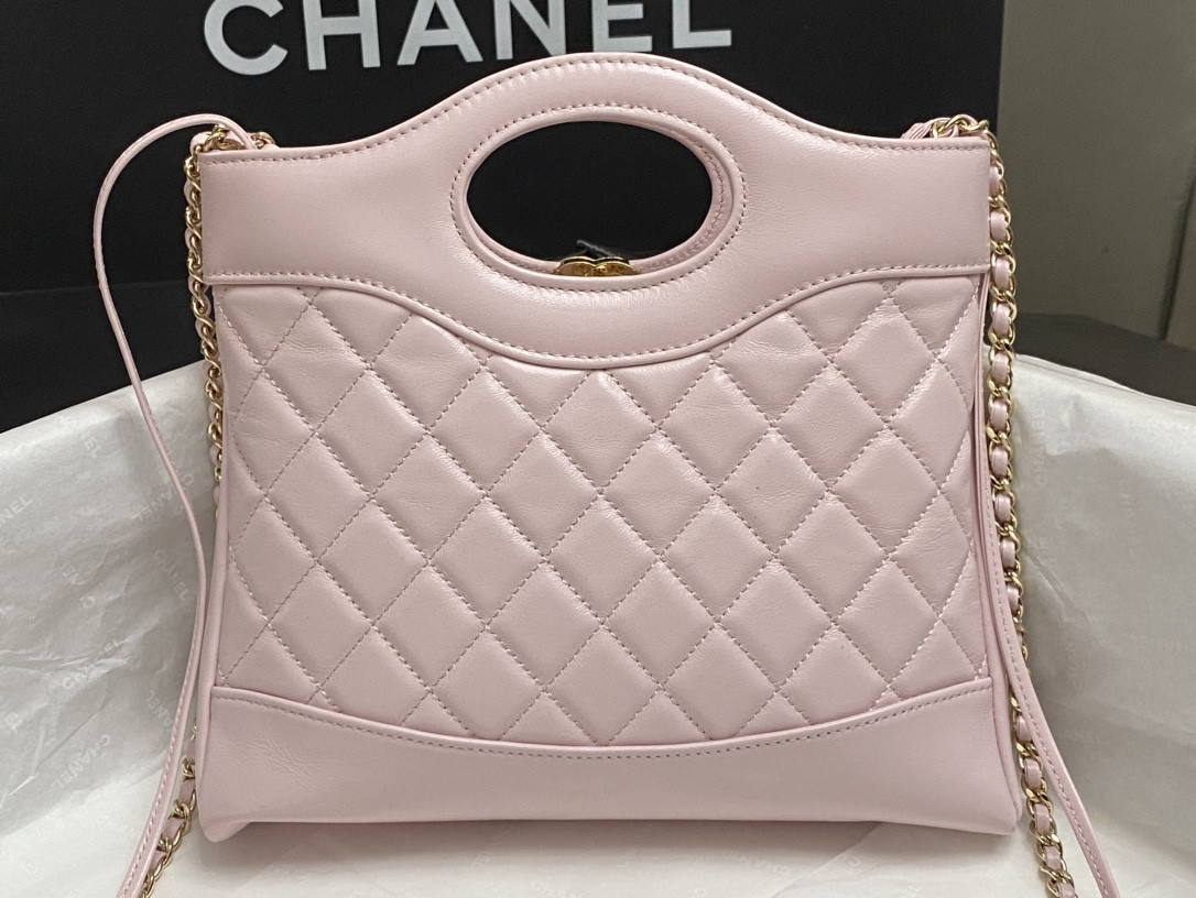 Ch**el MINI SHOPPING BAG Shiny Lambskin & Gold-Tone Metal 22x23x5.5cm