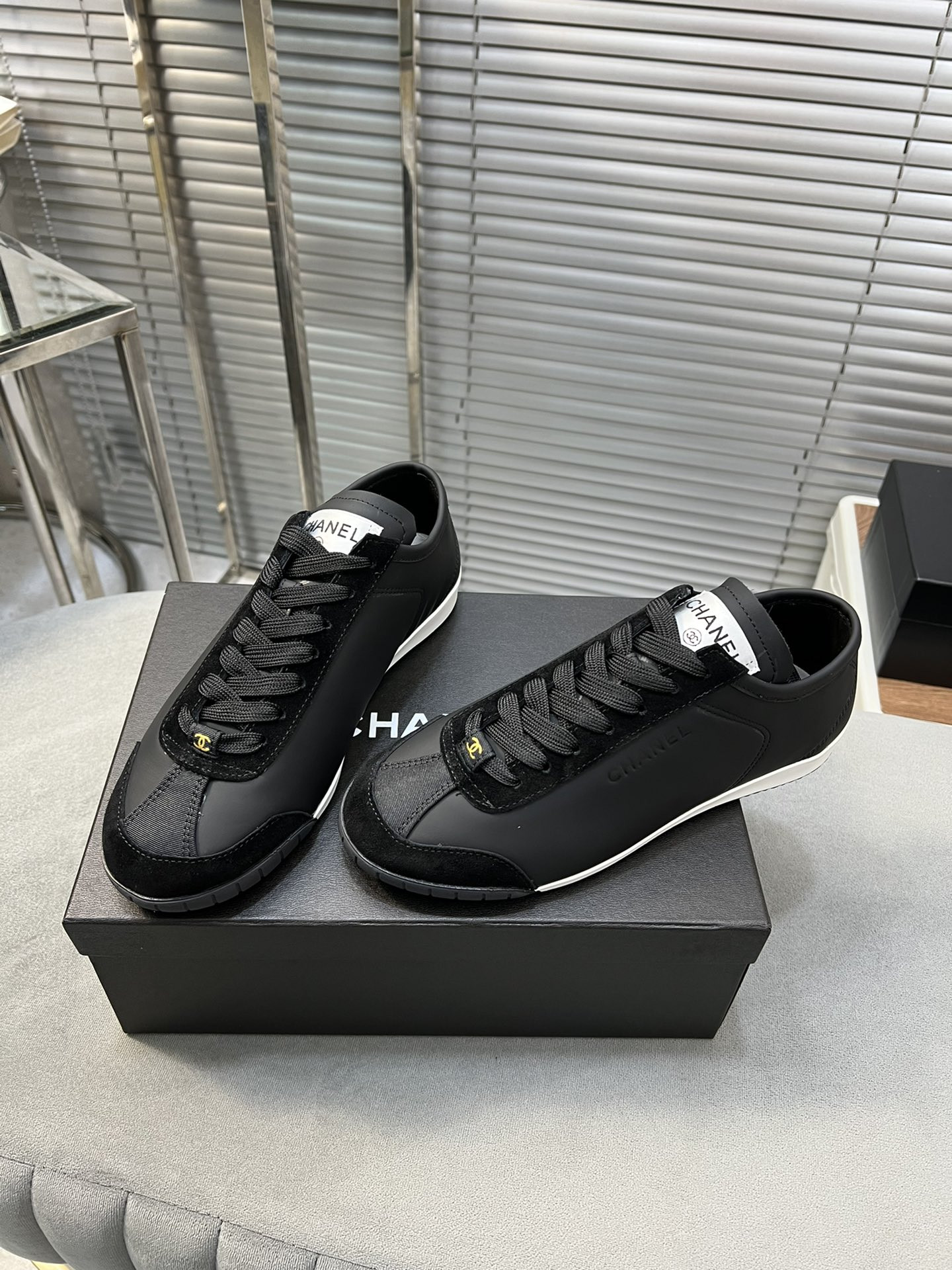 UA Ch**el SNEAKERS Calfskin & Suede Calfskin Black