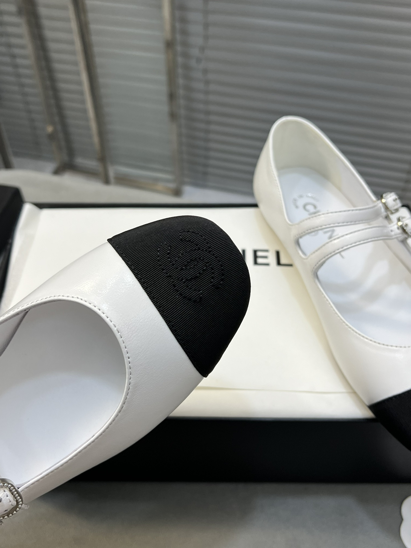 UA Ch**el MARY JANES  Lambskin & Grosgrain