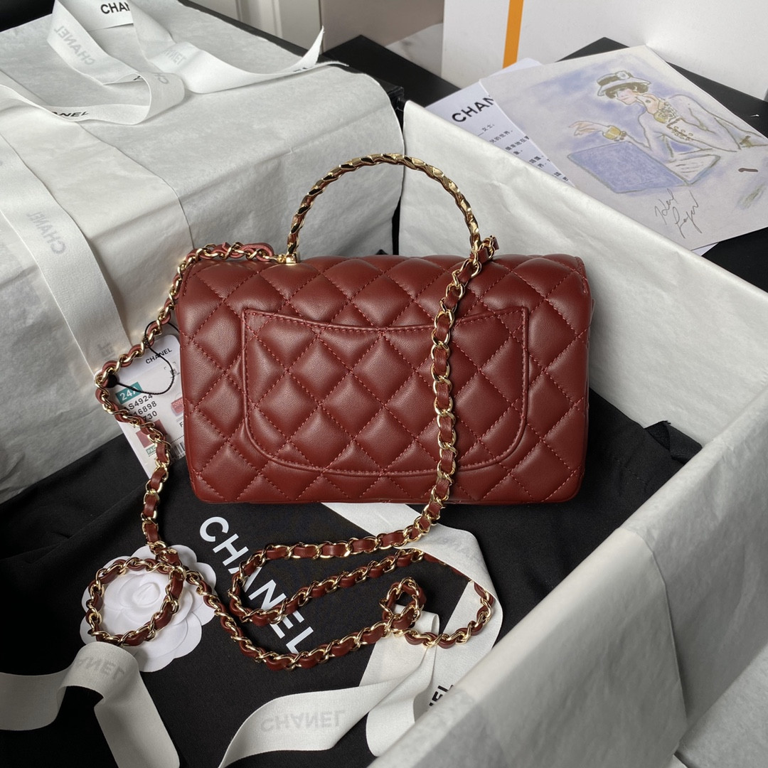 Ch**el 24A Mini Classic Handbag 12 × 20 × 6 cm
