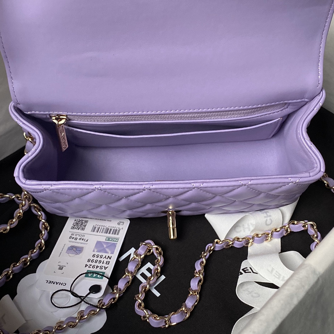 Ch**el 24A Mini Classic Handbag 12 × 20 × 6 cm